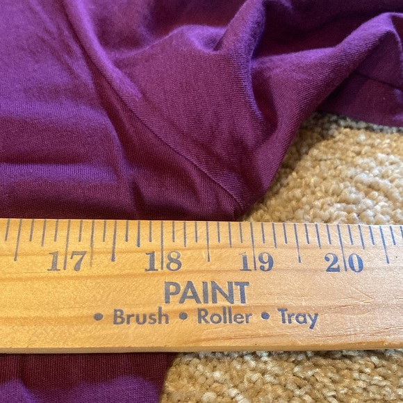 Lilla P Ruffle Scoop Neck L/S Pima Cotton T-Shirt Purple Made in Peru Size LARGE - Picture 5 of 10